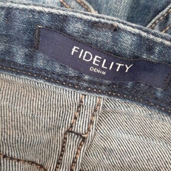 FIDELITY | Mila Two-tone Hellcat Sun King Distressed Mid-rise Jeans Sz 27 - Picture 11 of 14